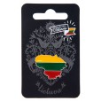 Metalinis ženkliukas Lietuvos kontūras su trispalve